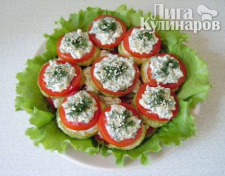 Кабачки слоёные с кунжутом.