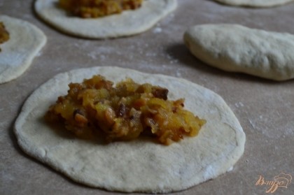 Разложить начинку и сформировать пирожки по вкусу.. залепить можно швом вниз или на боку , как сделала я .