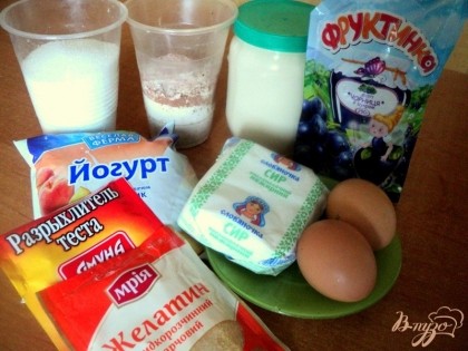 Продукты для торта.