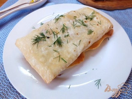 Лаваш с овощами, курицей и сулугуни