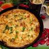 Запеченный омлет с беконом,грибами и сыром