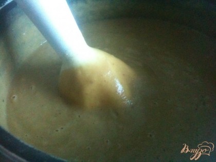 Взбить погружным блендером до однородной и гладкой массы.Соль  специи по вкусу.