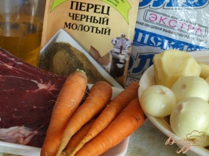 Продукты которые нам понадобятся для приготовления рагу.