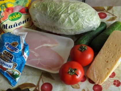 Продукты которые понадобятся для приготовления салата.