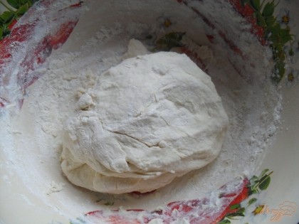 Замесить очень мягкое и нежное тесто, но чтоб не липло к рукам. с мукой не переборщить, а то пирожки не будут такими мягкими. накрыть тесто, пусть постоит, пока сделаем начинку.