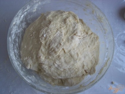 Затем добавляем постепенно просеянную муку и замешиваем тесто. Муку лучше просеивать непосредственно перед добавлением в тесто – это насыщает ее кислородом и дает пампушкам пышность.