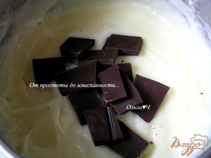 добавить поломанный на кусочки шоколад