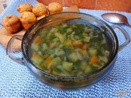 Готово! Готовый суп подавайте теплым дав настояться 1-2 часа. Кушайте на здоровье.