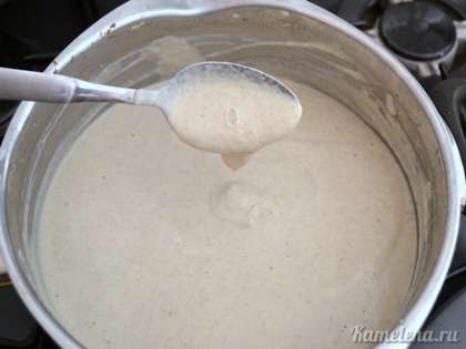 Подогреть суп на плите до желаемой температуры, но не кипятить. По желанию добавить  0,5-1 стакана  картофельного отвара, чтобы сделать суп более жидким.