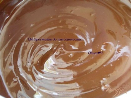 Основа. Растопить шоколад на водяной бане со сливочным маслом и сиропом.