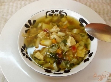 Готово! Готовы суп можно подавать горячим или теплым, по желанию со сметаной. Кушайте на здоровье! =)