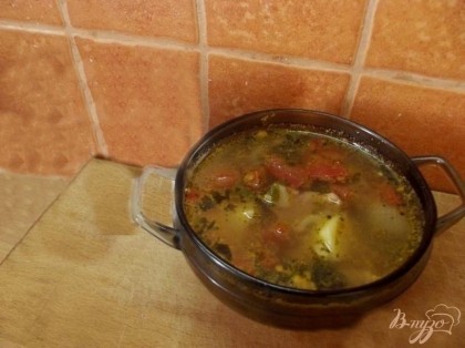 Готово! Подавать суп хорошо со сметаной. Кушайте на здоровье.