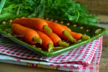 Готово! Бульон в котором готовилась морковь не выливайте. Из него  приготовьте соус, немного загустив крахмалом. Гарнир готов !