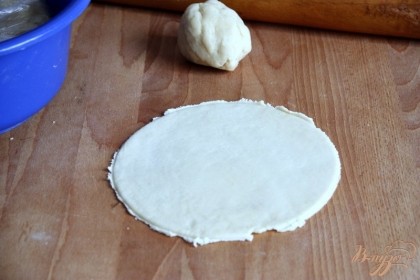 От готового теста отрывать небольшое кол-во и раскатывать в лепёшку толщиной 3-4 мм и по диаметру мал.сковороды (25 см)