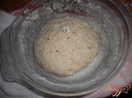 Затем добавить оставшуюся цельнозерновую муку, вымесить тесто и слегка смазать растительным маслом, оставить на 1 час для подхода.