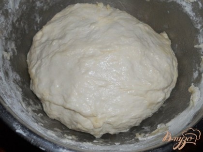 Замесить тесто, слегка смазать растительным маслом, накрыть пленкой и поставить в холодильник минимум на 8 часов.