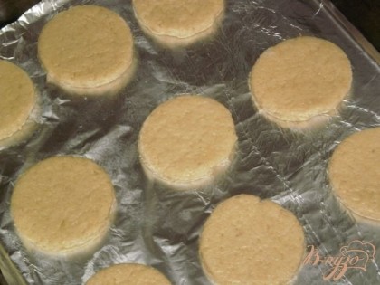 Противень застилаем фольгой или бумагой для выпечки, выкладываем на него будущие печеньки и выпекаем их в разогретой до 180 градусов духовке 10-15 минут.