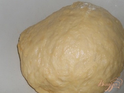 Когда тесто станет очень мягким, взять другую мисочку, смазать ее немного маслом, переложить в нее тесто и поставить постоять его 15 минут.