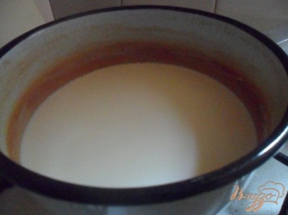 Молоко довести до кипения.Залить кипящим молоком пшено, довести до кипения, посолить и варить до готовности (пшено должно разварится)