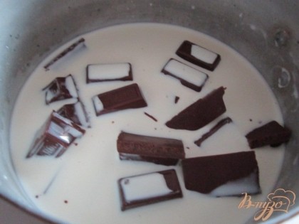 Шоколад растопить в сливках
