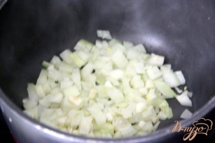 Все овощи помыть и предварительно нарезать небольшими кубиками.В разогретом масле спассировать мелко порезанные лук и чеснок.