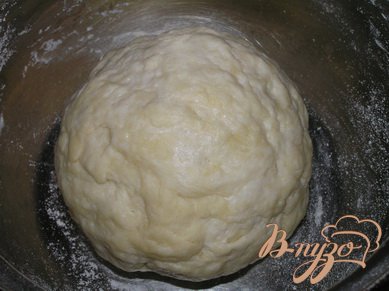 Постепенно добавляя воду, замесить тесто. Накрыть пищевой пленкой. убрать в холодильник на 20 минут.