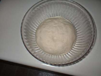 Положите тесто в слегка смазанную миску и поставьте на теплую печь. Дождитесь когда тесто поднимется, увеличится вдвое. Это должно занять30-45 минут.