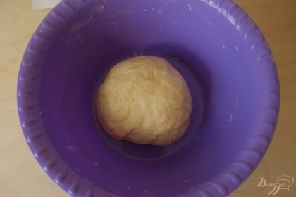 Теперь добавляем немного растительного масла и еще раз замешиваем наше тесто.Получившийся шар нужно оставить на 20-30 минут.