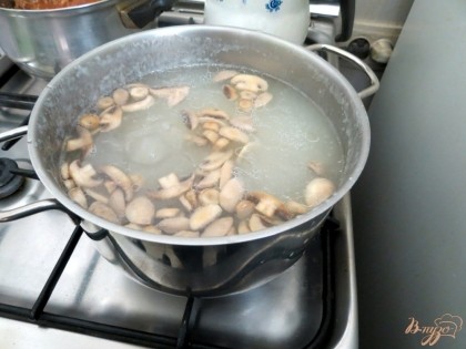 Слегка обжаренные грибы отправляем в суп.