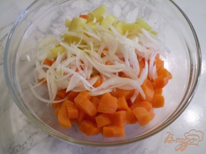 Сложить овощи все в тарелочку или салатник.