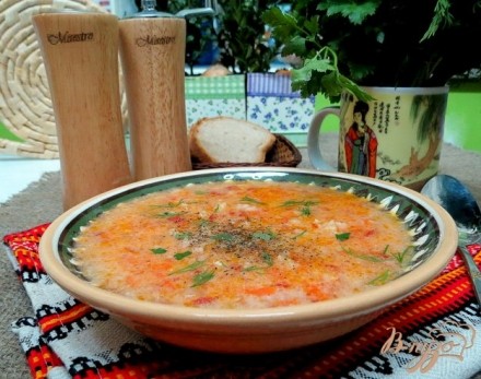 Томатный суп с рисом