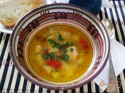 Суп с индюшиными фрикадельками в мультиварке-скороварке
