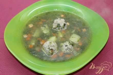 Шпинатный суп с фрикадельками
