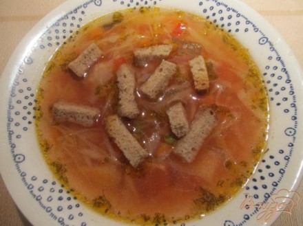Томатный суп с горошком