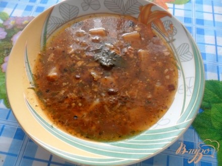 Украинский суп харчо с грецкими орехами