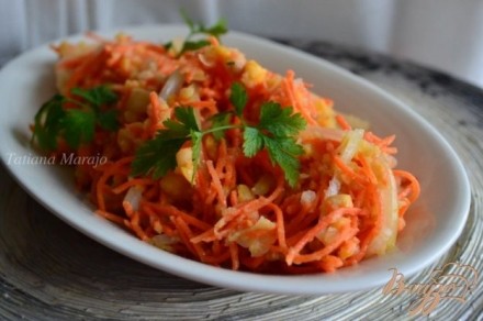 Острый морковный салат с нутом