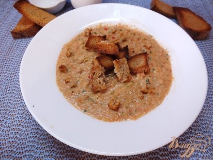 Холодный суп-пюре из болгарского перца и огурца