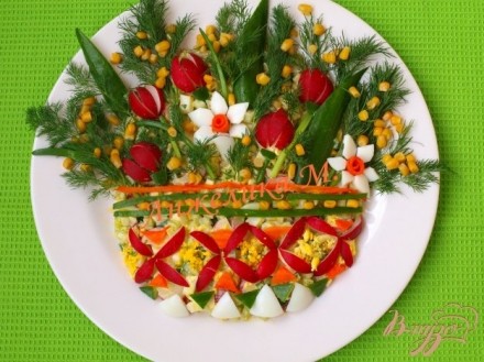 Салат Букет весенних цветов