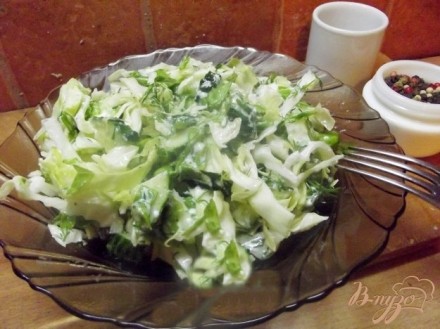 Зеленый салат с салатом латук