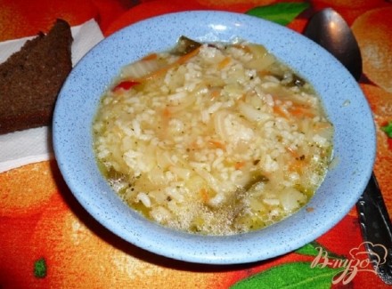 Суп с капустой и рисом