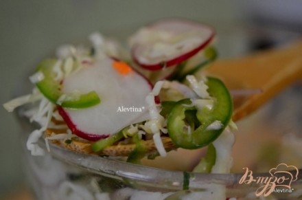 Салат с капустой и редисом по-мексикански