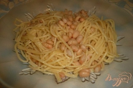 Спагетти с белой фасолью