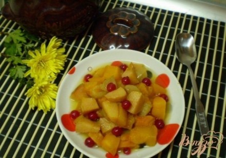Десерт из тыквы с фруктами