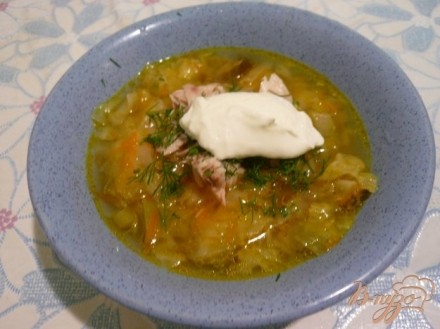 Суп с капустой и кабачком