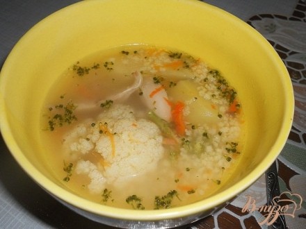 Куриный суп с капустой
