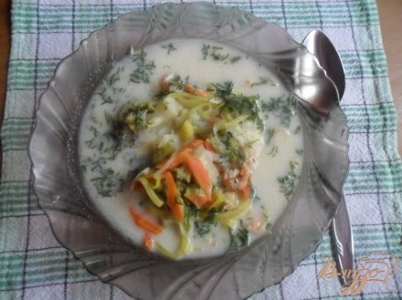Сырный суп с креветками Послепраздничный