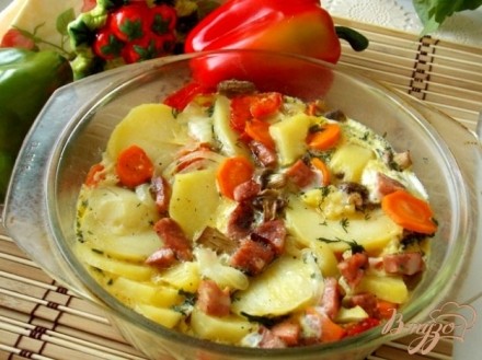 Чихиртма с овощами и колбасой