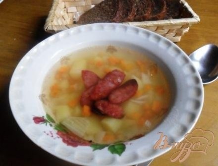 Картофельный суп с колбасками