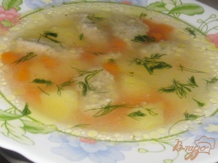 Легкий суп с овсяными клецками