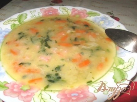 Гороховый суп со шпинатом и бужениной